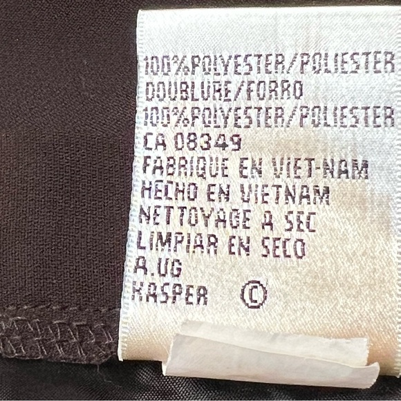 Le Suit Essentials Suit Slacks, Fully Lined, Concealed Side Zipper, Brown, Sz 8 - Picture 4 of 6